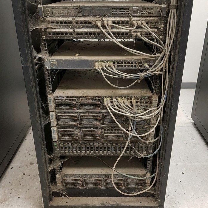 Server Rack Prima della pulizia