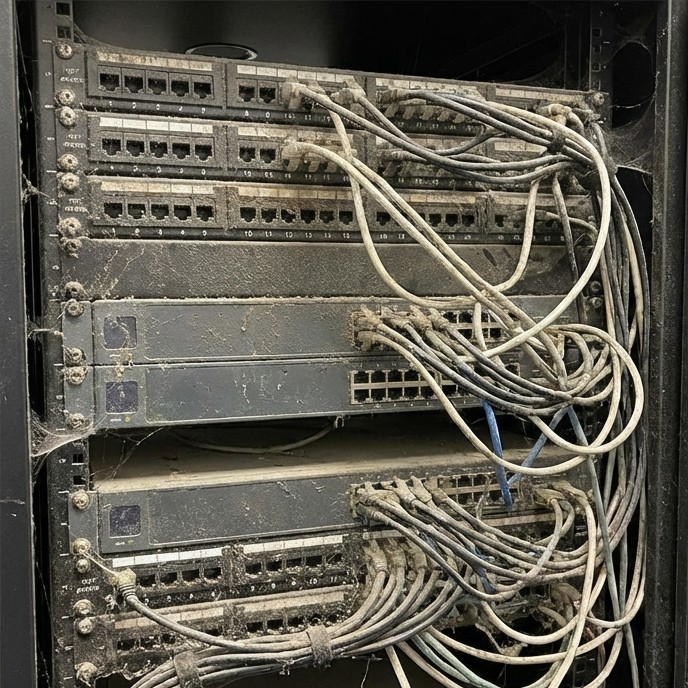 Cablaggio Prima della sistemazione